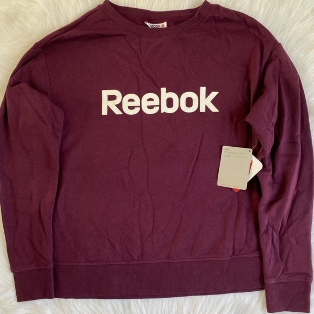 Reebok Sweater Womens Size Small Purple Long Sleeve Relaxed Long Sleeve …